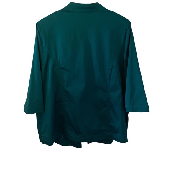 Vintage Maggie Barnes Open Jacket Womens Teal Plus 1X Grommet Detail Office NEW - Picture 11 of 11